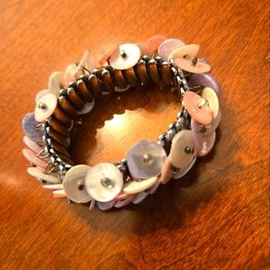 Unique Vintage Shell Disc Bracelet